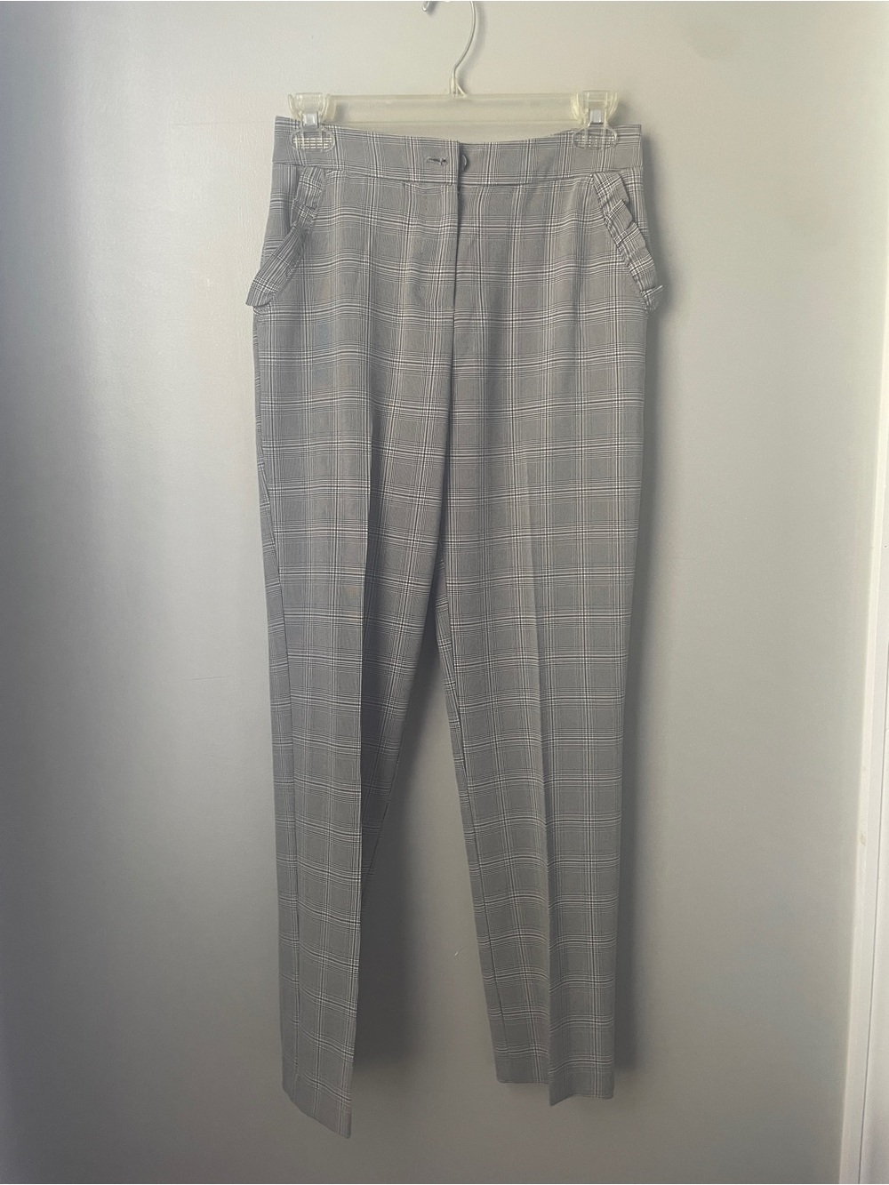 Gray Plaid Women's Dress Pants